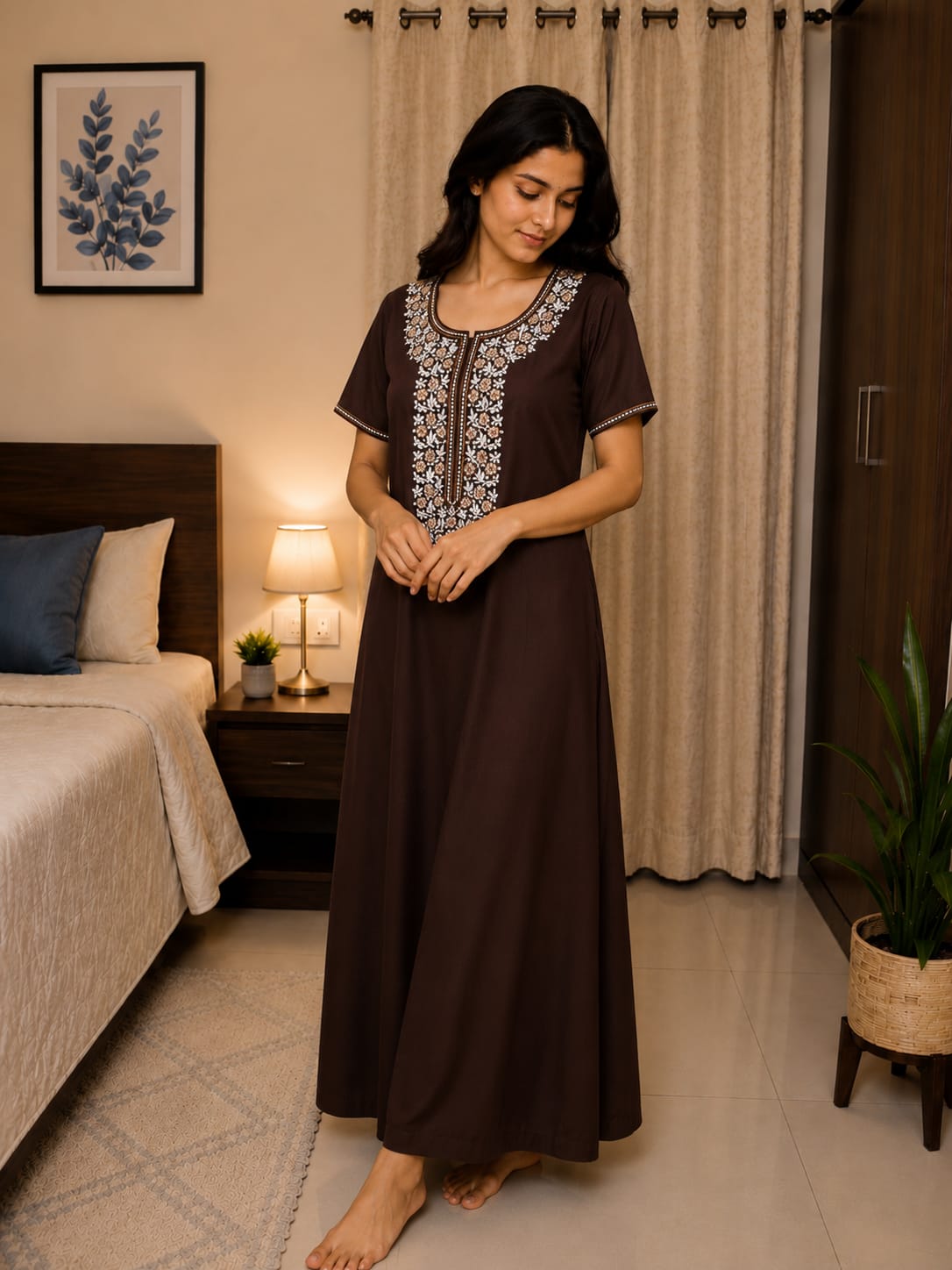 KOI Sleepwear - Women's Embroidered Night Gown