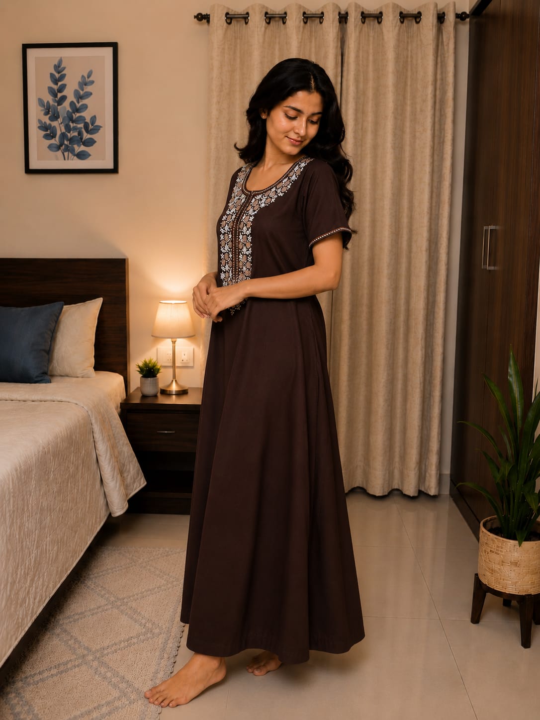 KOI Sleepwear - Women's Embroidered Night Gown
