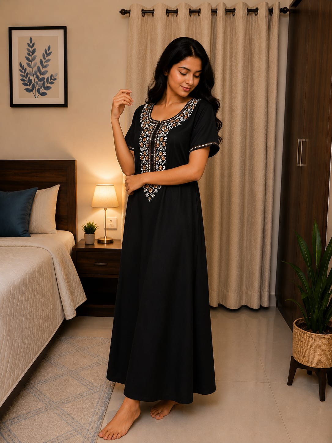 KOI Sleepwear - Women's Embroidered Night Gown