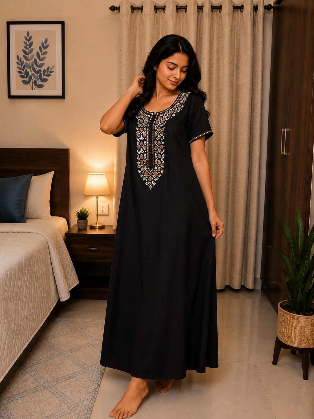 KOI Sleepwear - Women's Embroidered Night Gown