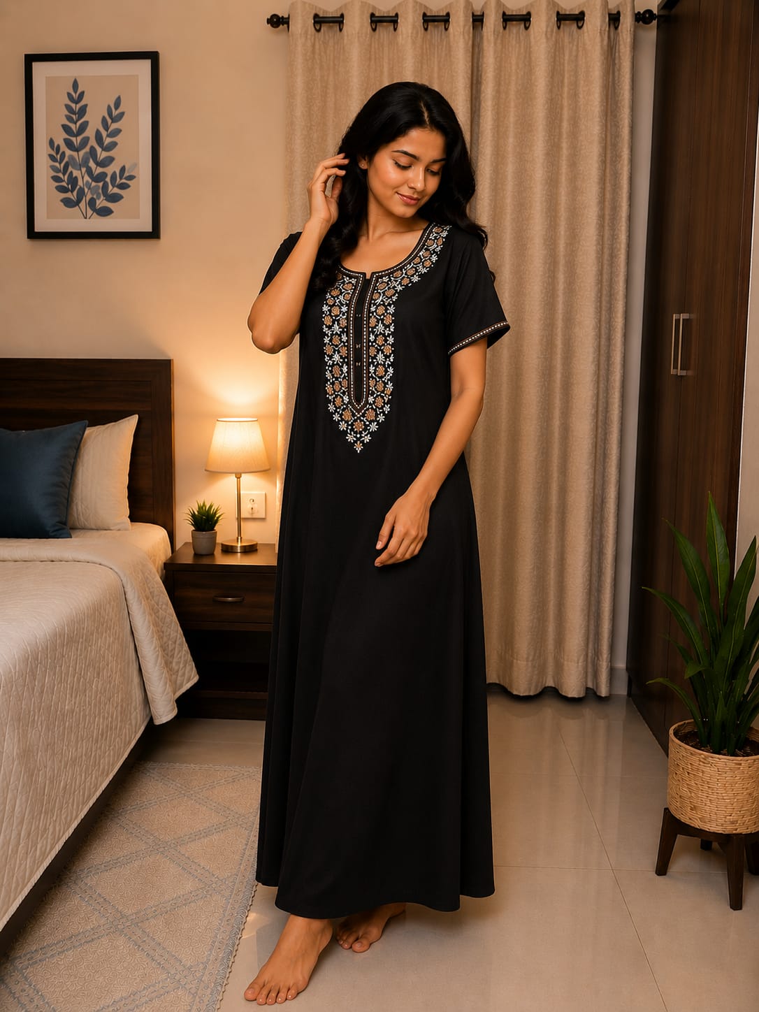KOI Sleepwear - Women's Embroidered Night Gown