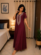 KOI Sleepwear - Women's Embroidered Night Gown