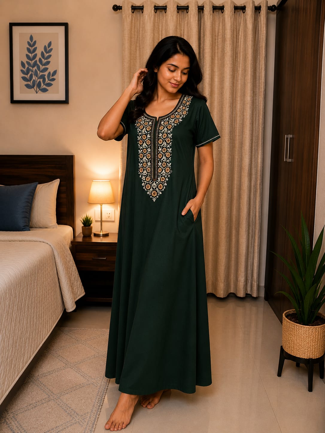 KOI Sleepwear - Women's Embroidered Night Gown
