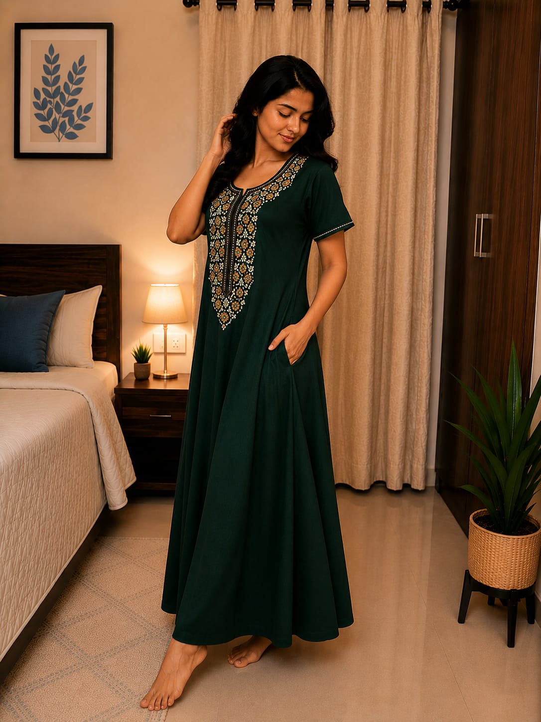 KOI Sleepwear - Women's Embroidered Night Gown