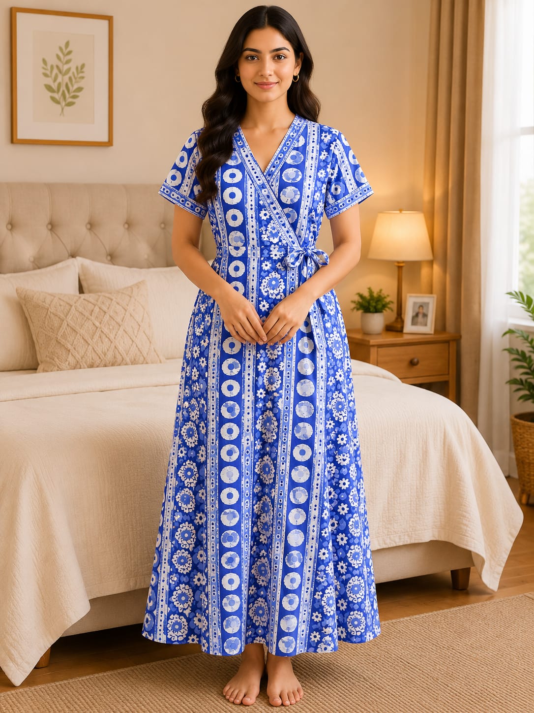 KOI Sleepwear Women's - Floral Wrap Style Night Gown Main image