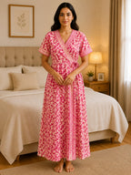 KOI Sleepwear Women's - Floral Wrap Style Night Gown