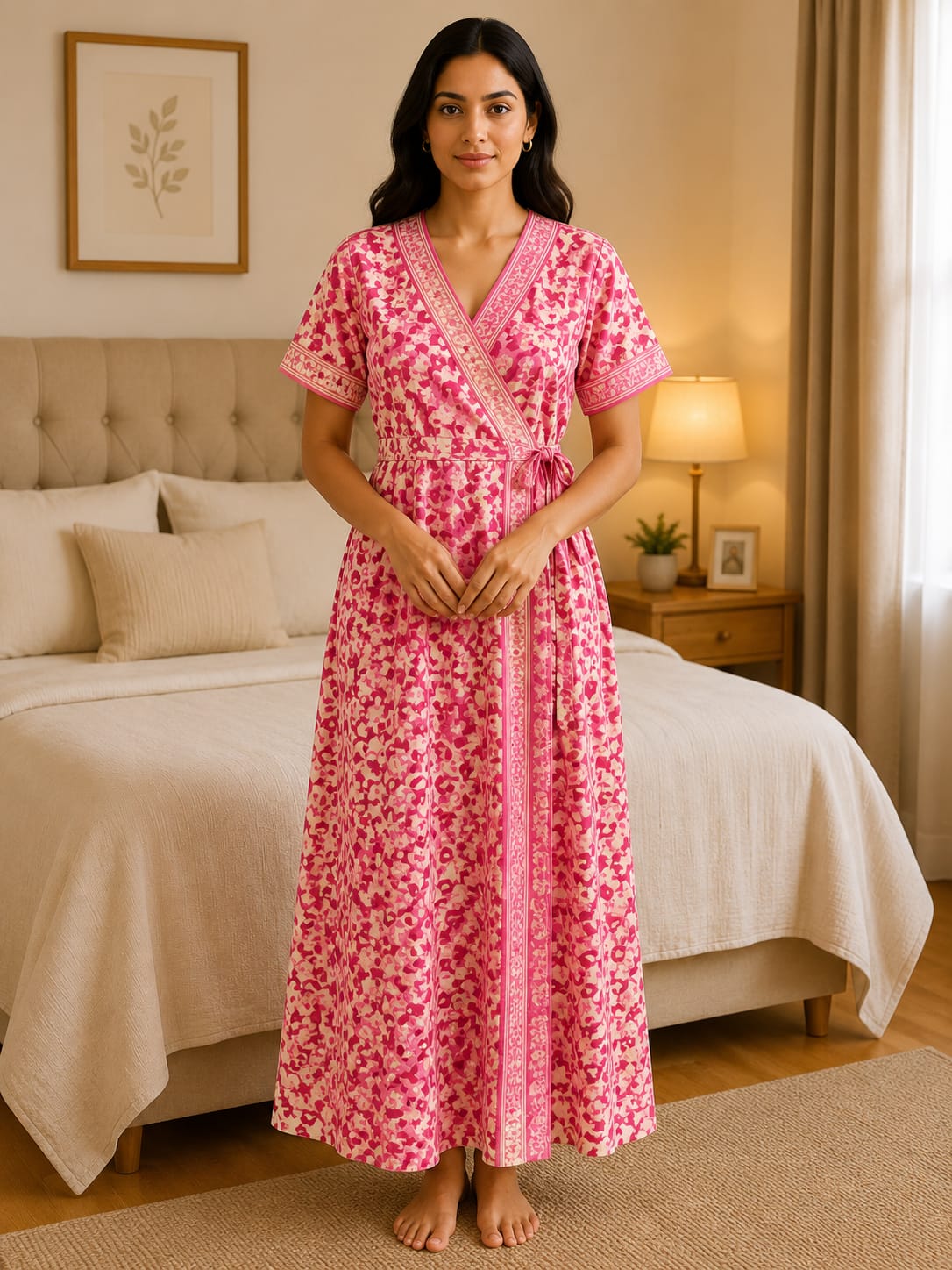 KOI Sleepwear Women's - Floral Wrap Style Night Gown