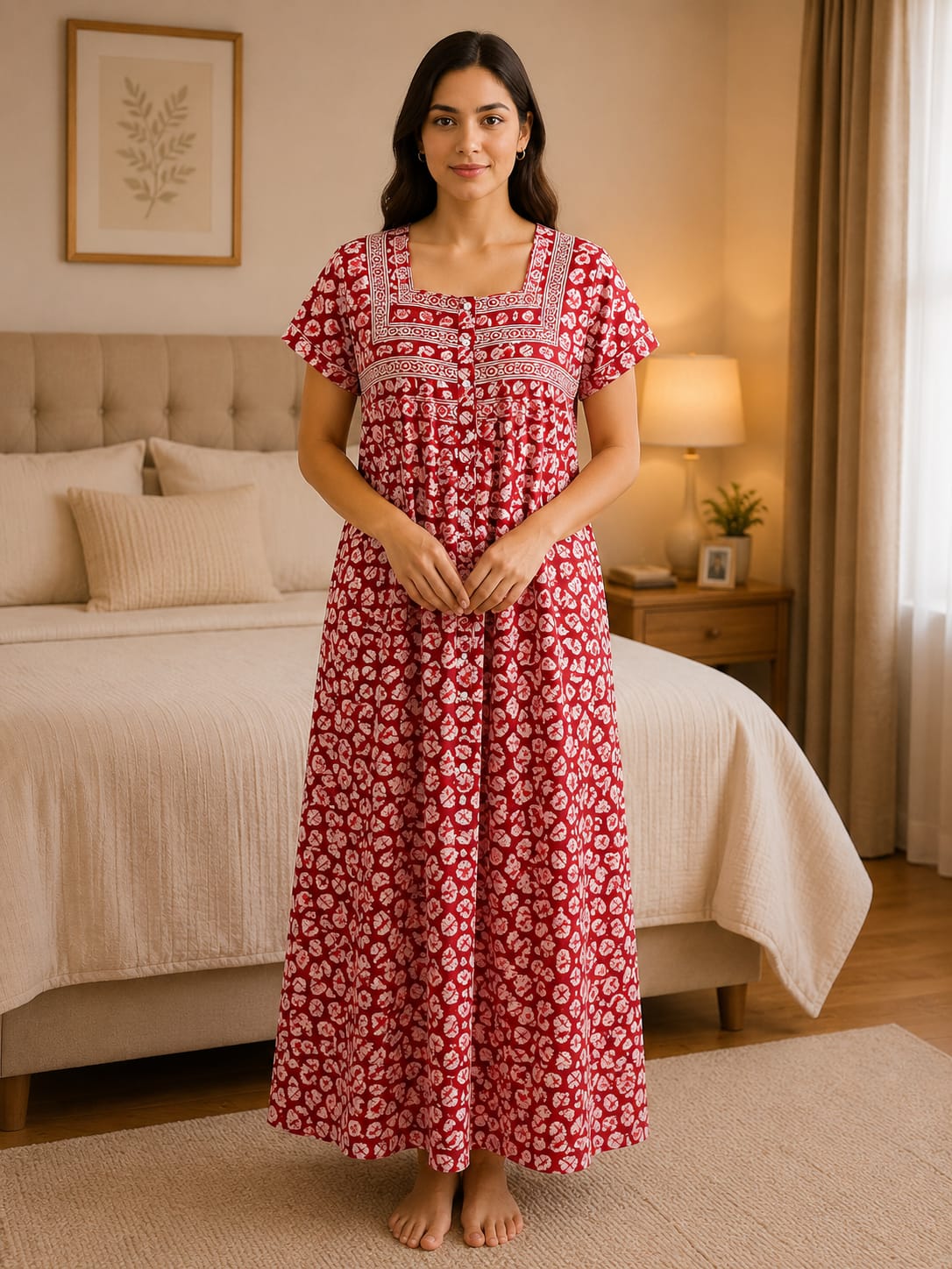 KOI Sleepwear Women's Premium Cotton Floral Printed Night Gown
