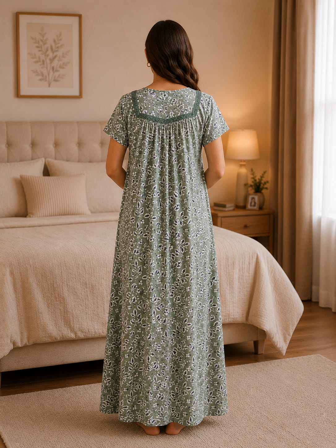 KOI Sleepwear Women's Premium Cotton Floral Printed Night Gown Secondary image
