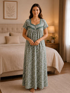 KOI Sleepwear Women's Premium Cotton Floral Printed Night Gown