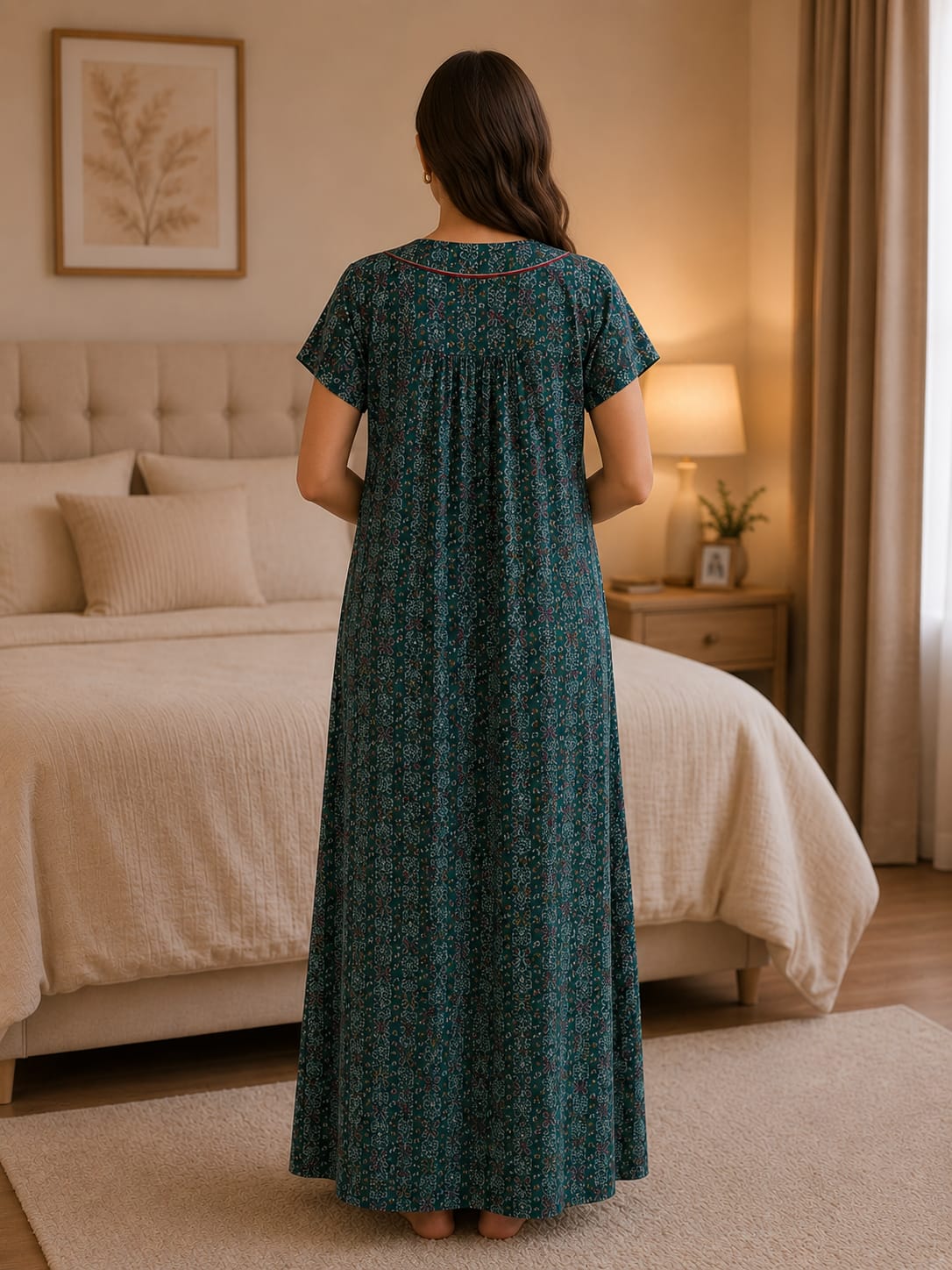 KOI Sleepwear Women's Premium Cotton Floral Printed Night Gown
