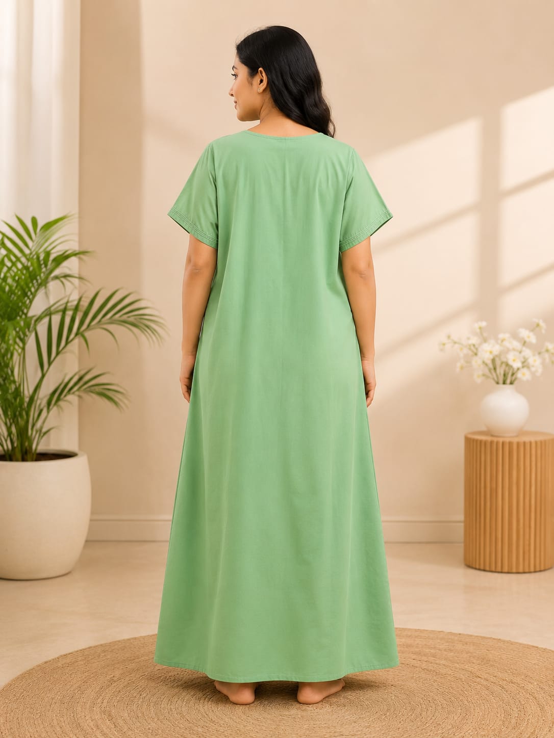 Women's Embroidered Night Gown | Premium Cotton Blend | 3XL | Multiple Colours