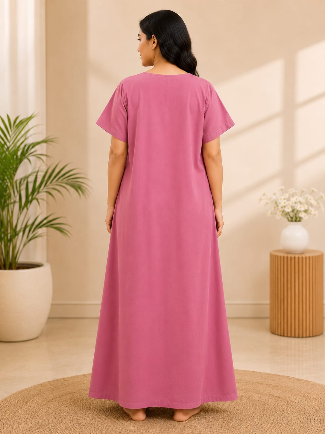 Women's Embroidered Night Gown | Premium Cotton Blend | 3XL | Multiple Colours
