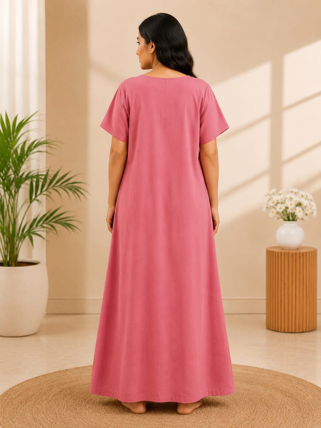 Women's Embroidered Night Gown | Premium Cotton Blend | 3XL | Multiple Colours