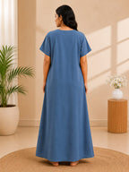 Women's Embroidered Night Gown | Premium Cotton Blend | 3XL | Multiple Colours