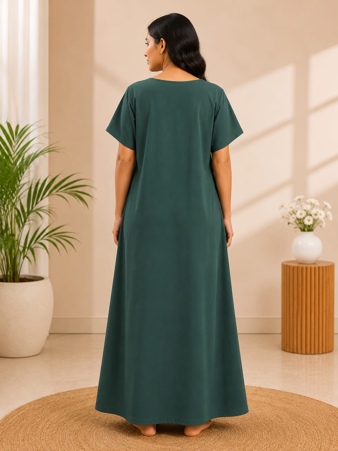 Women's Embroidered Night Gown | Premium Cotton Blend | 3XL | Multiple Colours