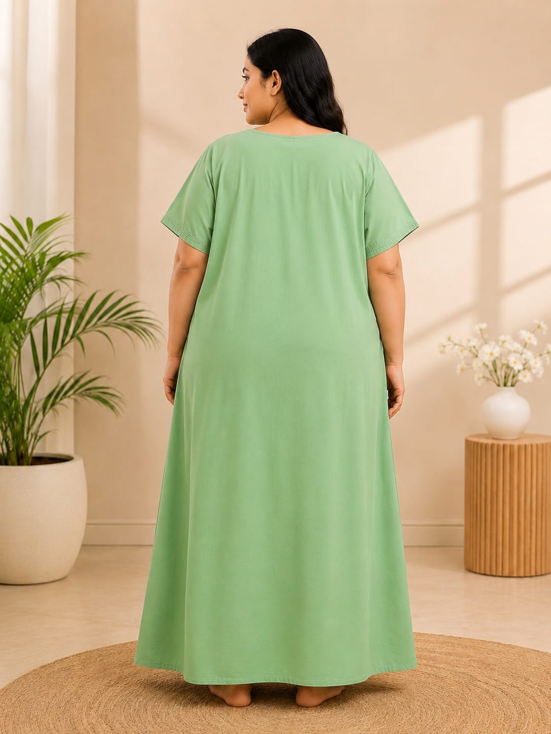 Women's Embroidered Night Gown | Premium Cotton Blend | 3XL | Multiple Colours