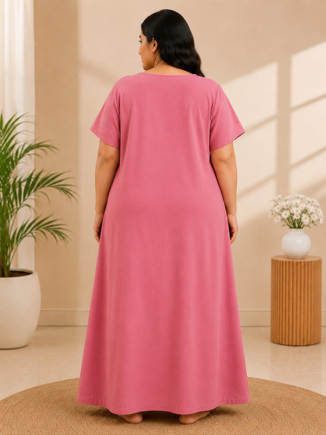 Women's Embroidered Night Gown | Premium Cotton Blend | 3XL | Multiple Colours