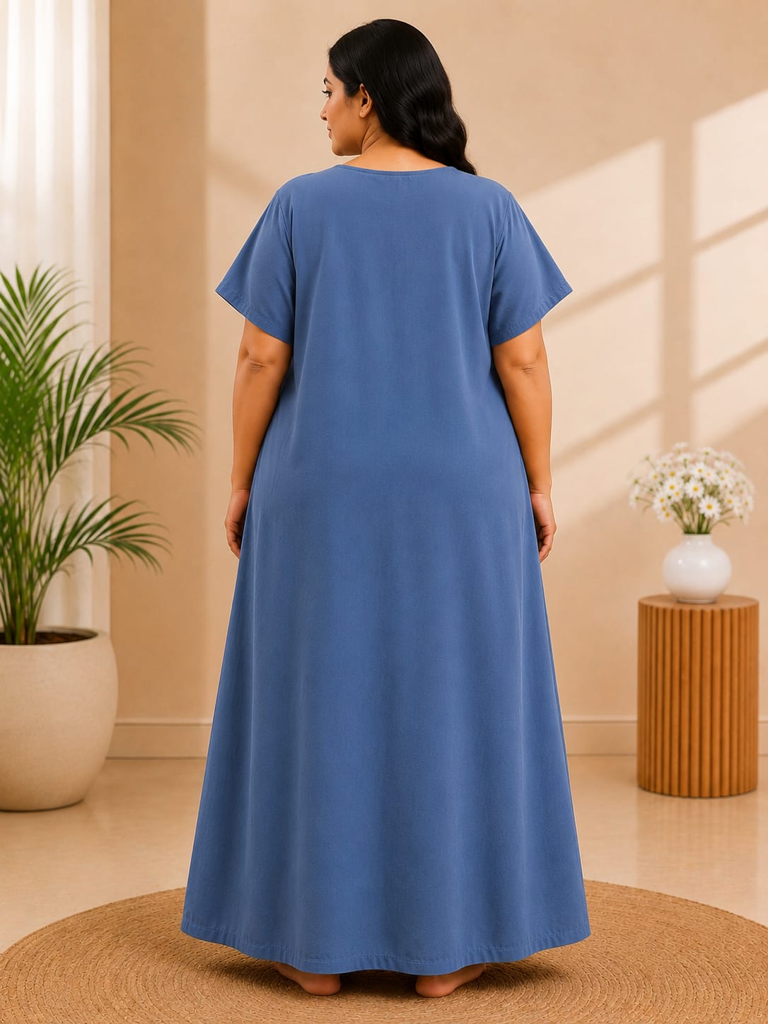 Women's Embroidered Night Gown | Premium Cotton Blend | 3XL | Multiple Colours