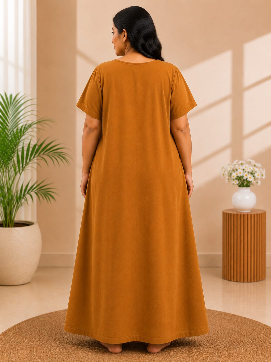 Women's Embroidered Night Gown | Premium Cotton Blend | 3XL | Multiple Colours