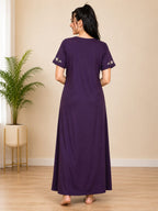 Premium Rayon Embroidered Night Gown