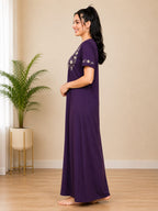 Premium Rayon Embroidered Night Gown