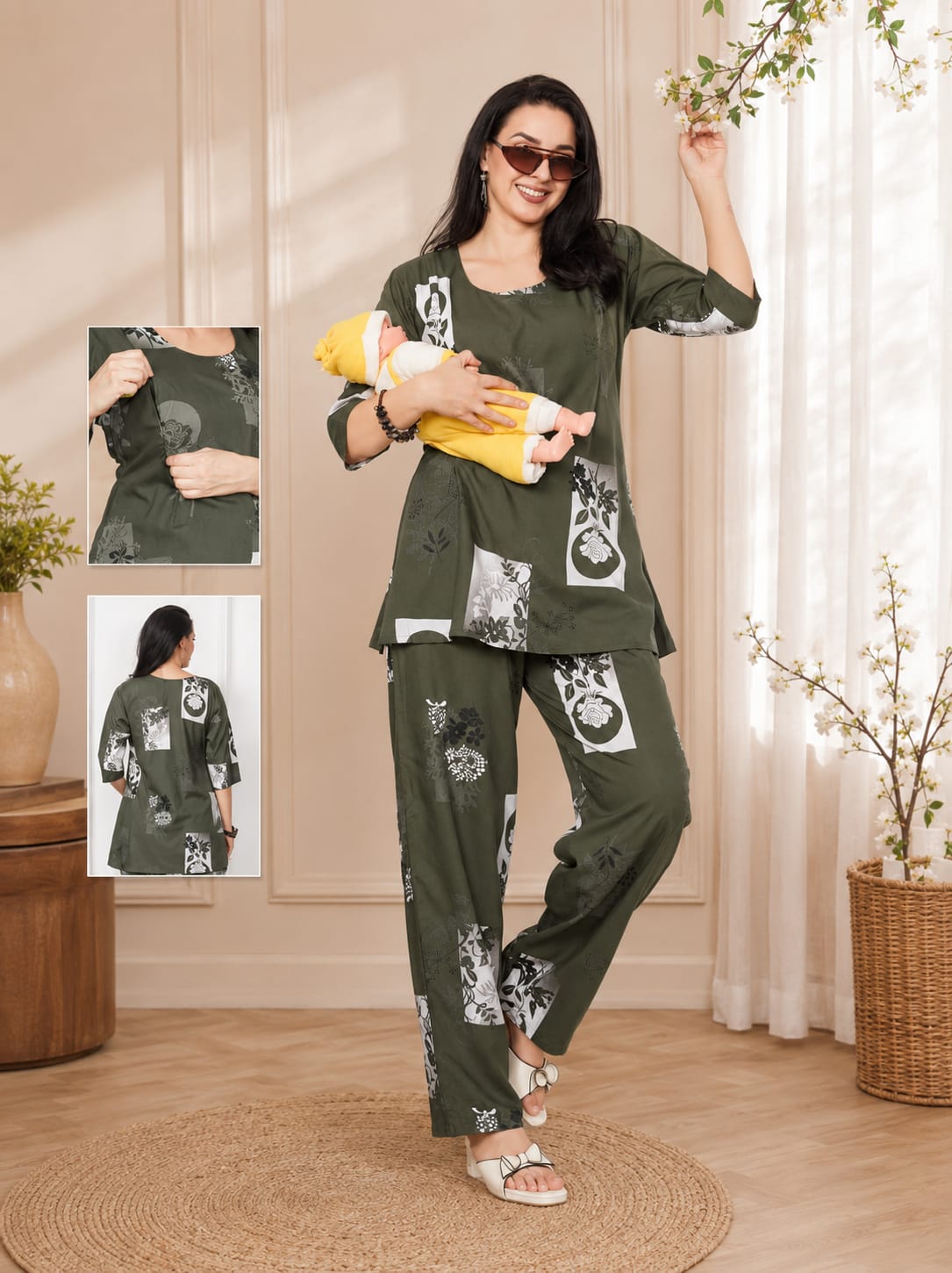 KOI Sleepwear Maternity Feeding Co-ord Set – L Size