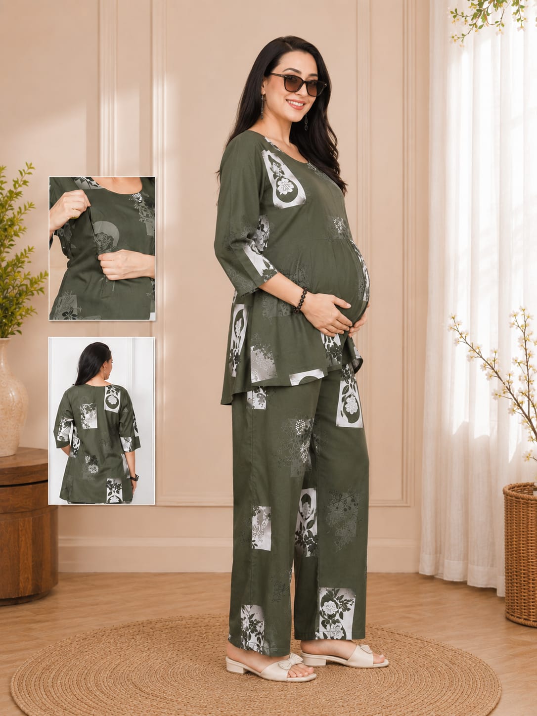 KOI Sleepwear Maternity Feeding Co-ord Set – L Size