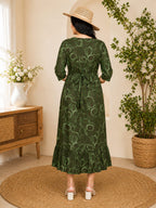 Printed Maternity Feeding Night Gown