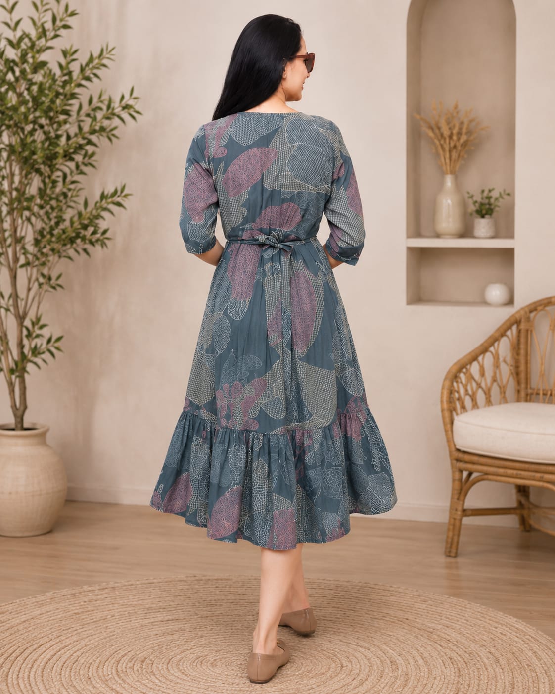 Floral Printed Maternity &amp; Feeding Night Gown
