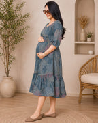 Floral Printed Maternity &amp; Feeding Night Gown