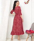 Printed Maternity Feeding Night Gown