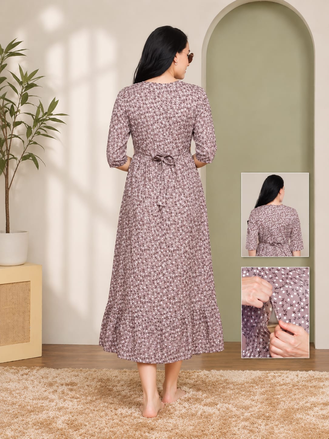 Printed Maternity Frock/Dresses Secondary image