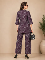 Premium Cotton Abstract Print Nightwear Co-ord Set for Women – L to 2XL