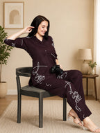 Product Name: Premium Cotton Abstract Print Nightwear Co-ord Set for Women – L to 3XL