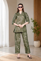 Premium Cotton Abstract Print Nightwear Co-ord Set for Women – L to 2XL