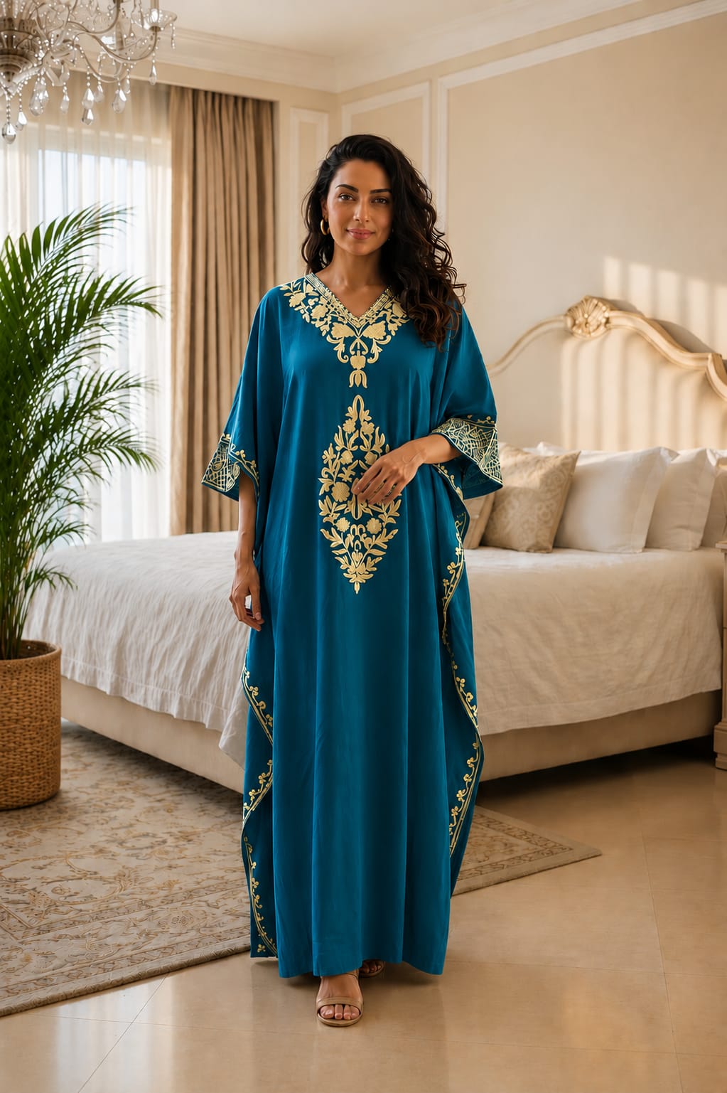 Moroccan Elegance Embroidered Kaftan