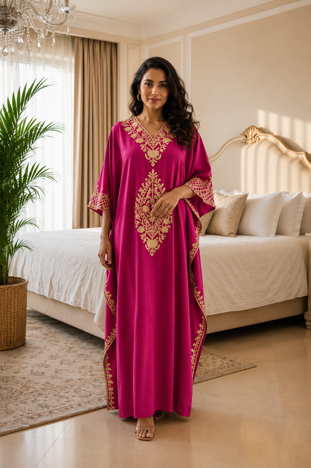 Moroccan Elegance Embroidered Kaftan