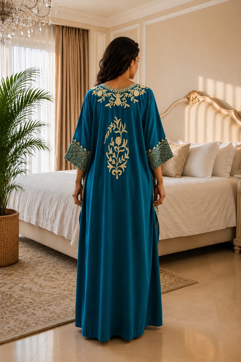 Moroccan Elegance Embroidered Kaftan