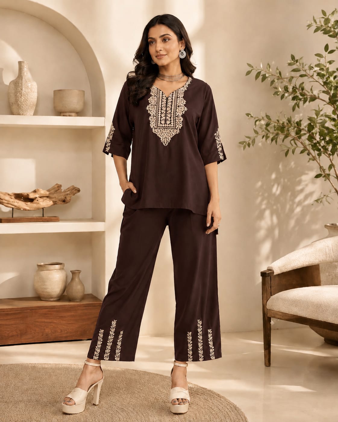 Premium Embroidered Co-ord Set