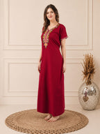 Crosswork Embroidered  Nightgown