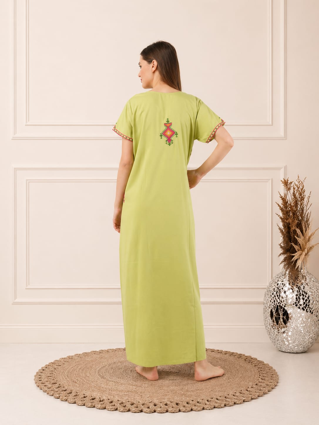 Crosswork Embroidered  Nightgown