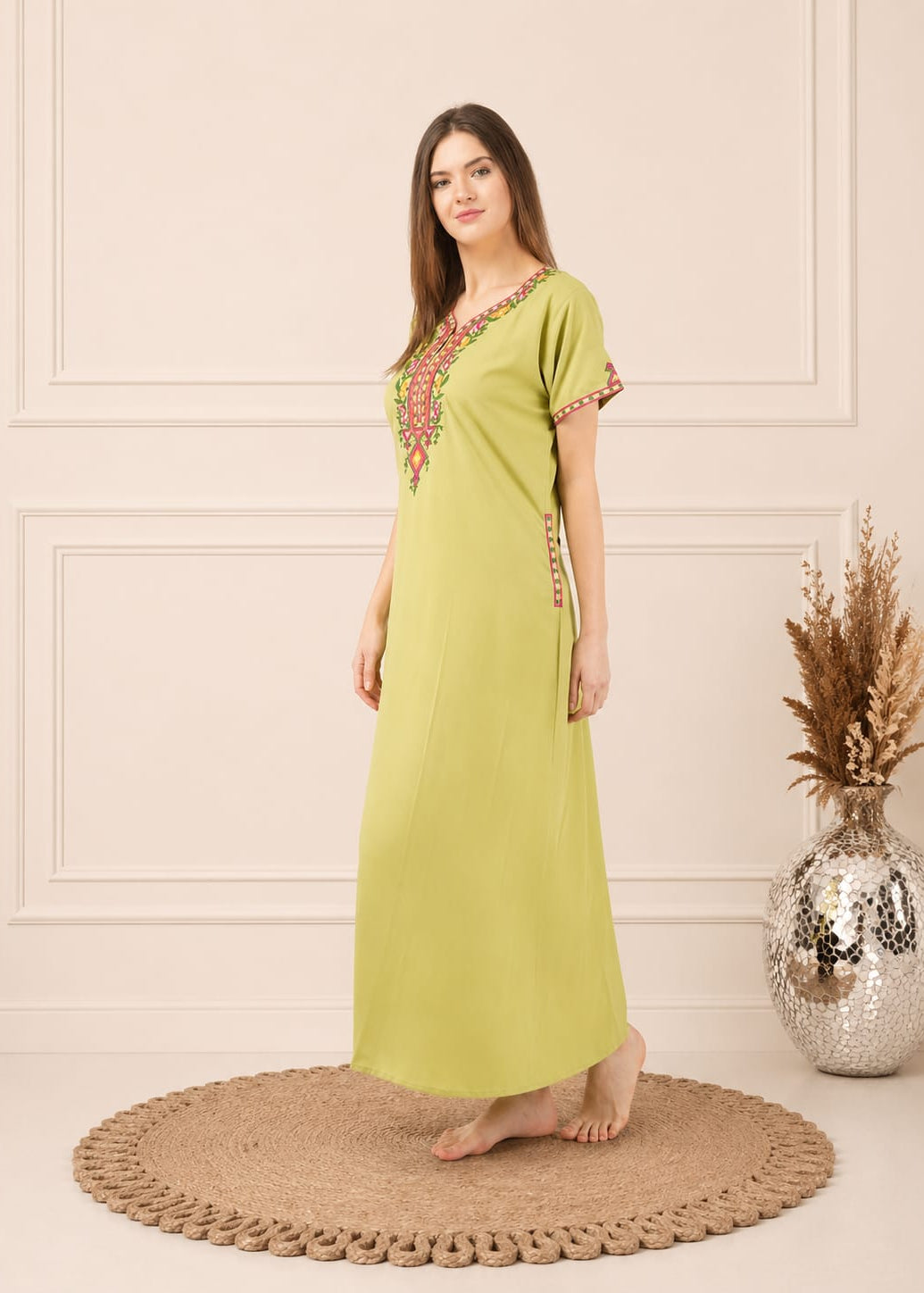 Crosswork Embroidered Nightgown