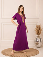 Crosswork Embroidered  Nightgown
