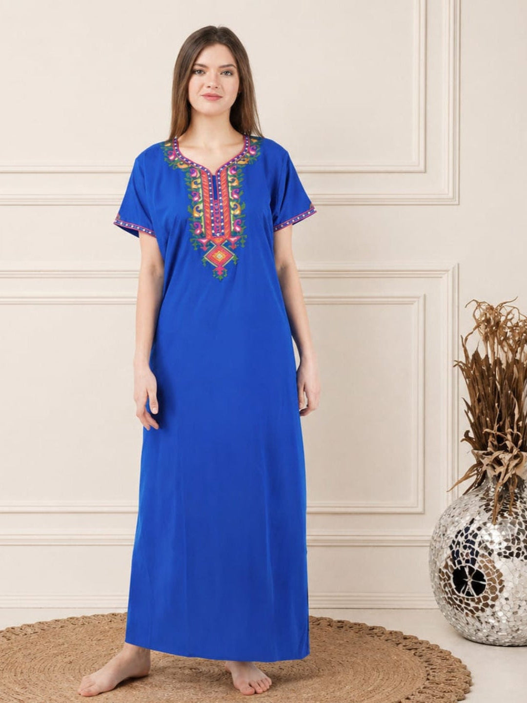 Multi Coloured Embroidered Nightgown Main image