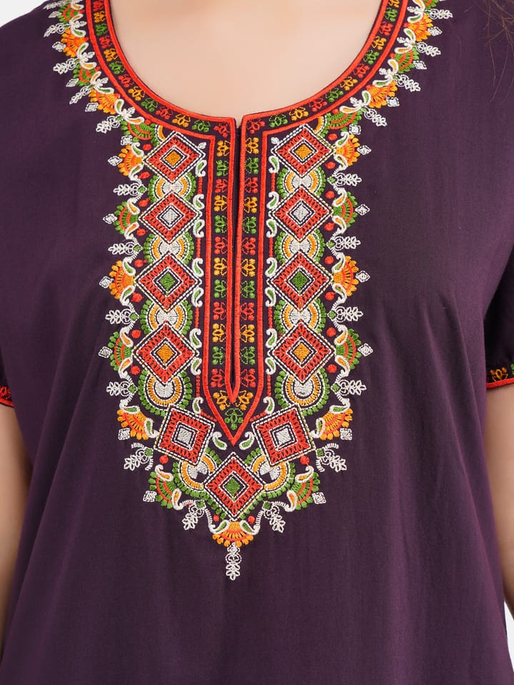 Multi Coloured Embroidered Nightgown