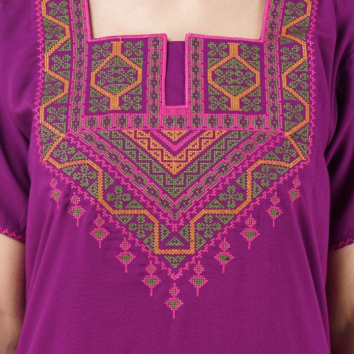 Resham Embroidery Night Gown