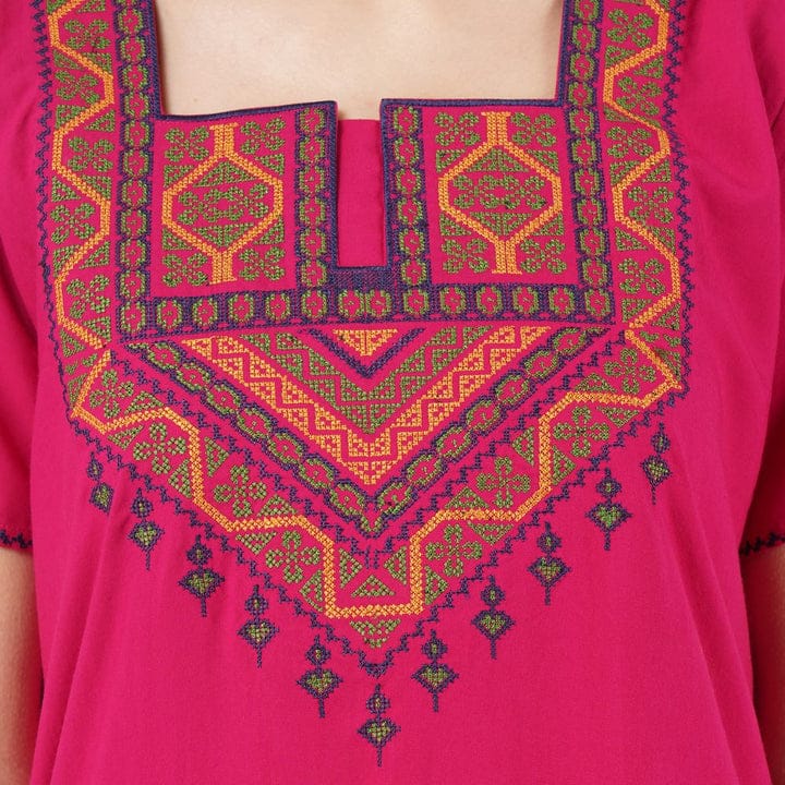 Resham Embroidery Night Gown
