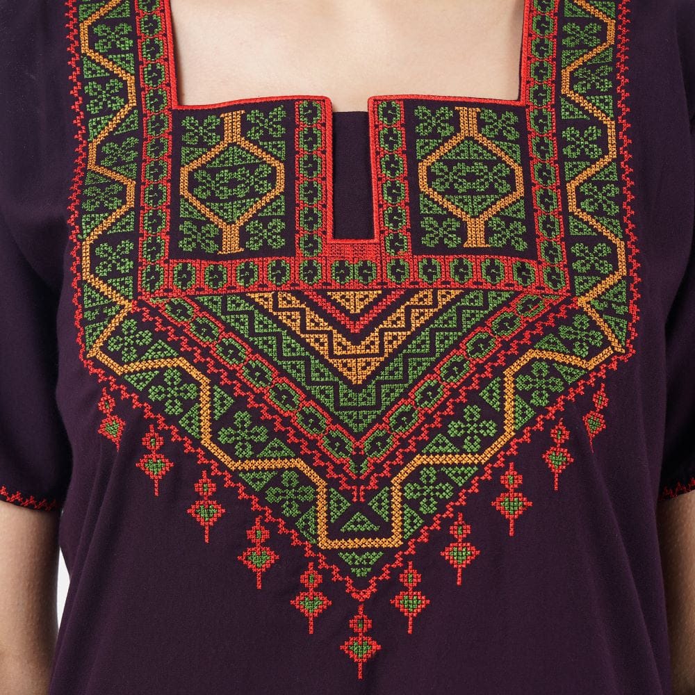 Resham Embroidery Night Gown
