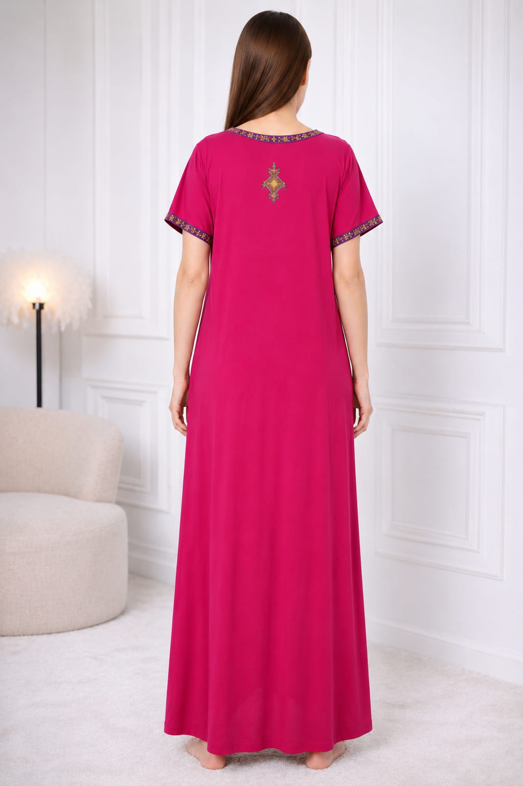 Crosswork Embroidered  Nightgown